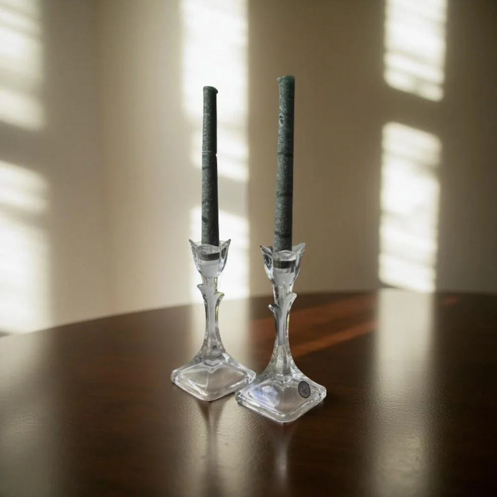 Elegant Crystal Tulip Candle Holders